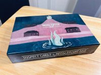 Brindlewood Bay RPG Suspect Cards & Needlepoint Dice...