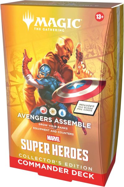 MTG - Marvel Super Heroes Collectors Commander Deck- Avengers Assemble (Red, White, Blue) - EN