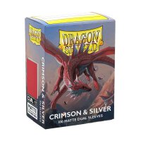 Dragon Shield: Matte – Dual Crimson & Silver(100)