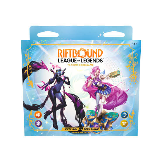 Riftbound League Of Legends TCG Radiance Showdown Deck Display Evelynn Vs Seraphine