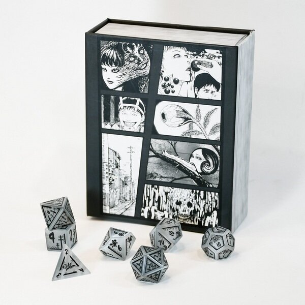 Junji Ito Grey Cats Eye Stone Dice Set