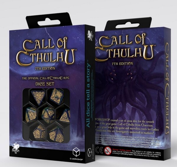 Call of Cthulhu 7th Edition Blue-green & Gold Dice Set