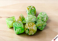 Marble® Polyhedral Sour Green/white 7-Die Set (with...