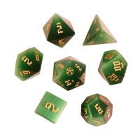 Pathfinder Green Cats Eye Stone Dice Set