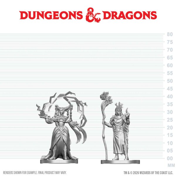 D&D Nolzurs Marvelous Minis W29 Human Druid & Elf Sorcerer MOQ2