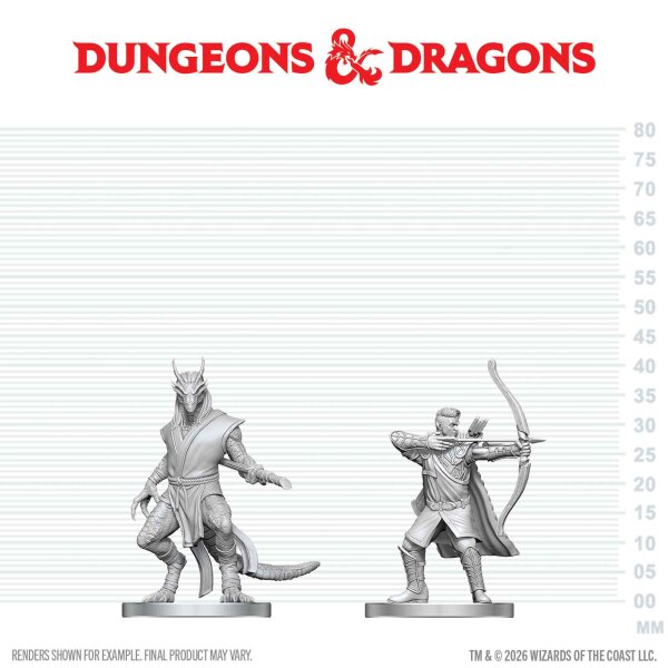 D&D Nolzurs Marvelous Minis W29 Elf Ranger & Dragonborn Monk MOQ2
